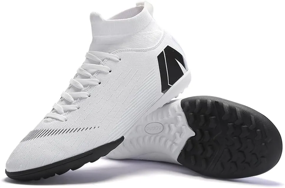 Men's Soccer Cleats Shoes Turf Indoor Football Cleats High Top Breathable Soccer Shoes Outdoor Training TF/AG