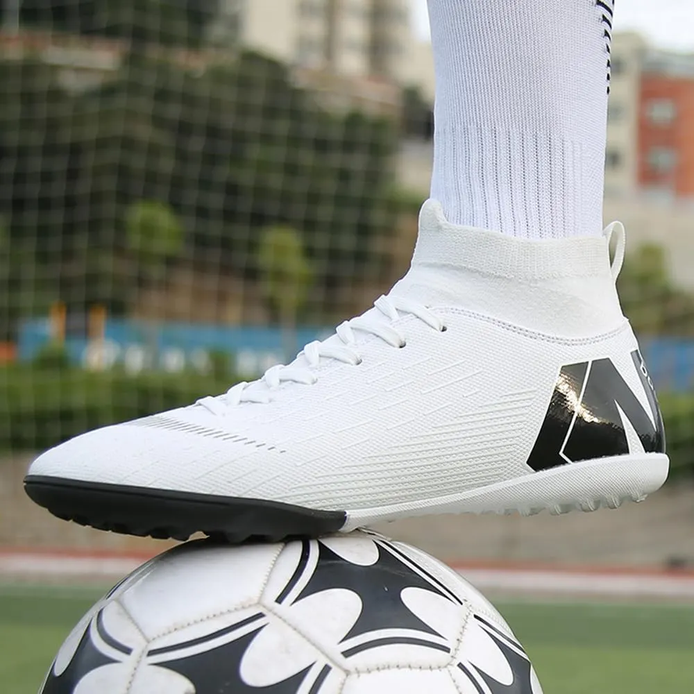 Men's Soccer Cleats Shoes Turf Indoor Football Cleats High Top Breathable Soccer Shoes Outdoor Training TF/AG