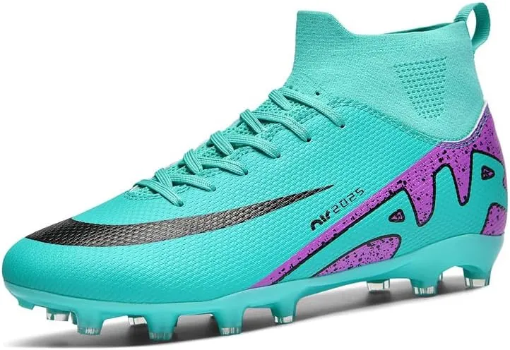 Mens Soccer Shoes Cleats Football Boots Professional Training Outdoor Indoor Sneaker High-Top Spike Breathable Athletic