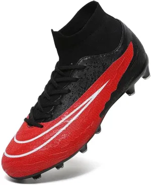 Men??s Soccer Shoes Cleats Football Boots Professional Training Outdoor Indoor Sneaker High-Top Spike Breathable Athletic