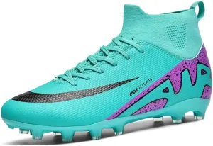 Mens Soccer Shoes Cleats Football Boots Professional Training Outdoor Indoor Sneaker High-Top Spike Breathable Athletic