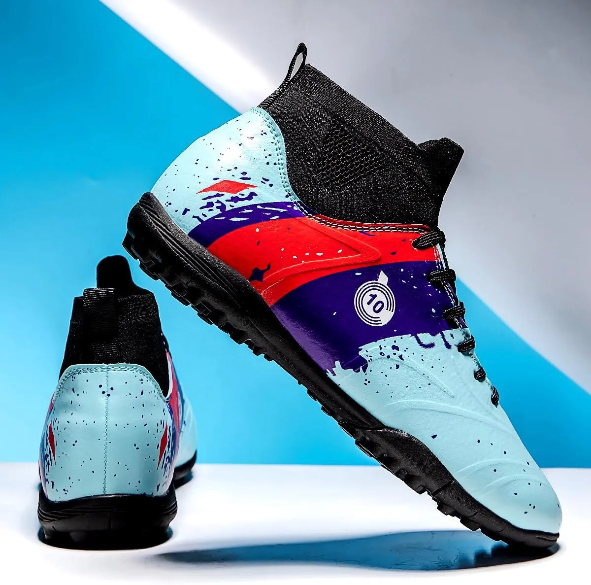 Men??s Soccer Shoes Cleats Football Boots Professional Training Outdoor Indoor Sneaker High-Top Spike Breathable Athletic