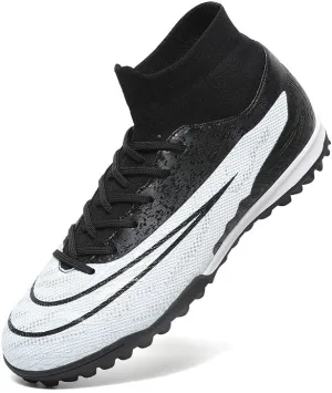 Mens Soccer Shoes Cleats Football Boots Professional Training Outdoor Indoor Sneaker High-Top Spike Breathable Athletic