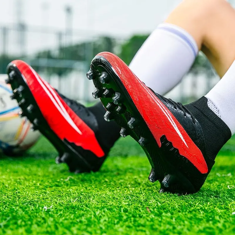 Men??s Soccer Shoes Cleats Football Boots Professional Training Outdoor Indoor Sneaker High-Top Spike Breathable Athletic