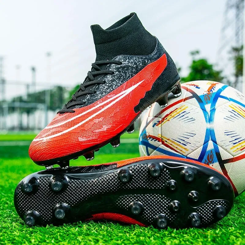 Men??s Soccer Shoes Cleats Football Boots Professional Training Outdoor Indoor Sneaker High-Top Spike Breathable Athletic