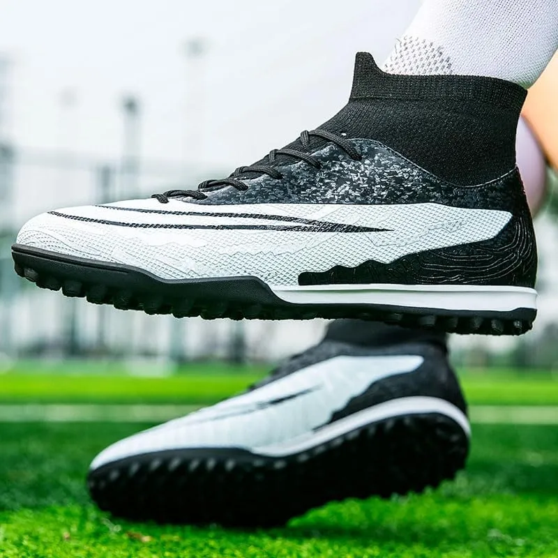 Mens Soccer Shoes Cleats Football Boots Professional Training Outdoor Indoor Sneaker High-Top Spike Breathable Athletic