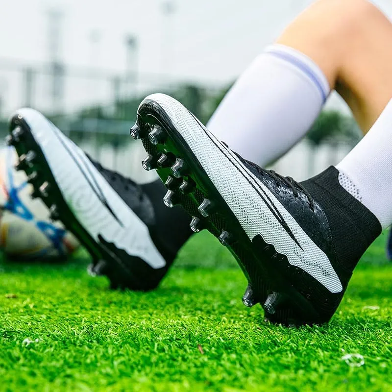 Men??s Soccer Shoes Cleats Football Boots Professional Training Outdoor Indoor Sneaker High-Top Spike Breathable Athletic