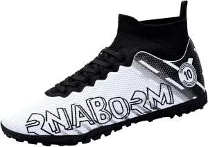 Mens Soccer Shoes Cleats Football Boots Professional Training Outdoor Indoor Sneaker High-Top Spike Breathable Athletic