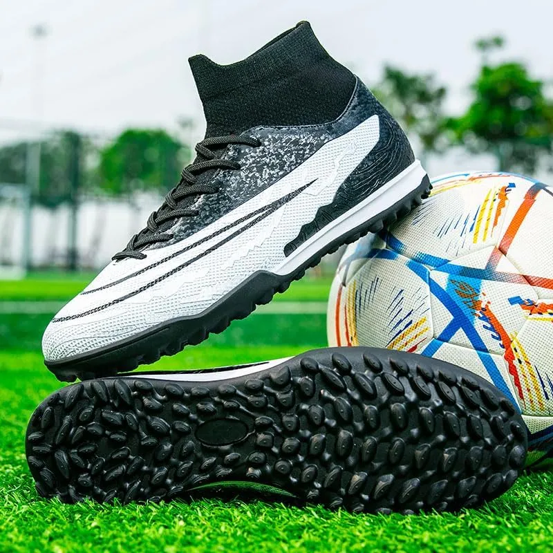 Mens Soccer Shoes Cleats Football Boots Professional Training Outdoor Indoor Sneaker High-Top Spike Breathable Athletic