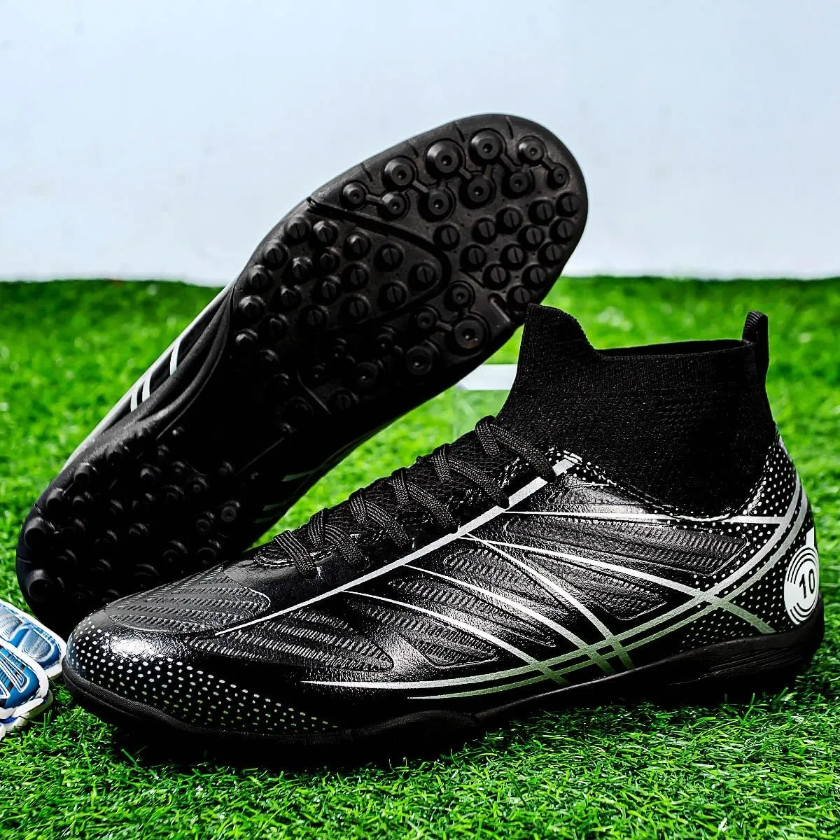 Men??s Soccer Shoes Cleats Football Boots Professional Training Outdoor Indoor Sneaker High-Top Spike Breathable Athletic