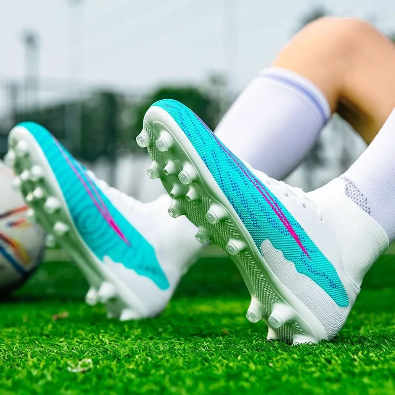 Men??s Soccer Shoes Cleats Football Boots Professional Training Outdoor Indoor Sneaker High-Top Spike Breathable Athletic