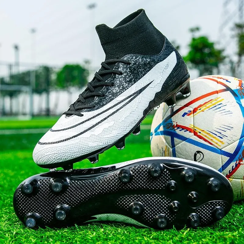 Men??s Soccer Shoes Cleats Football Boots Professional Training Outdoor Indoor Sneaker High-Top Spike Breathable Athletic