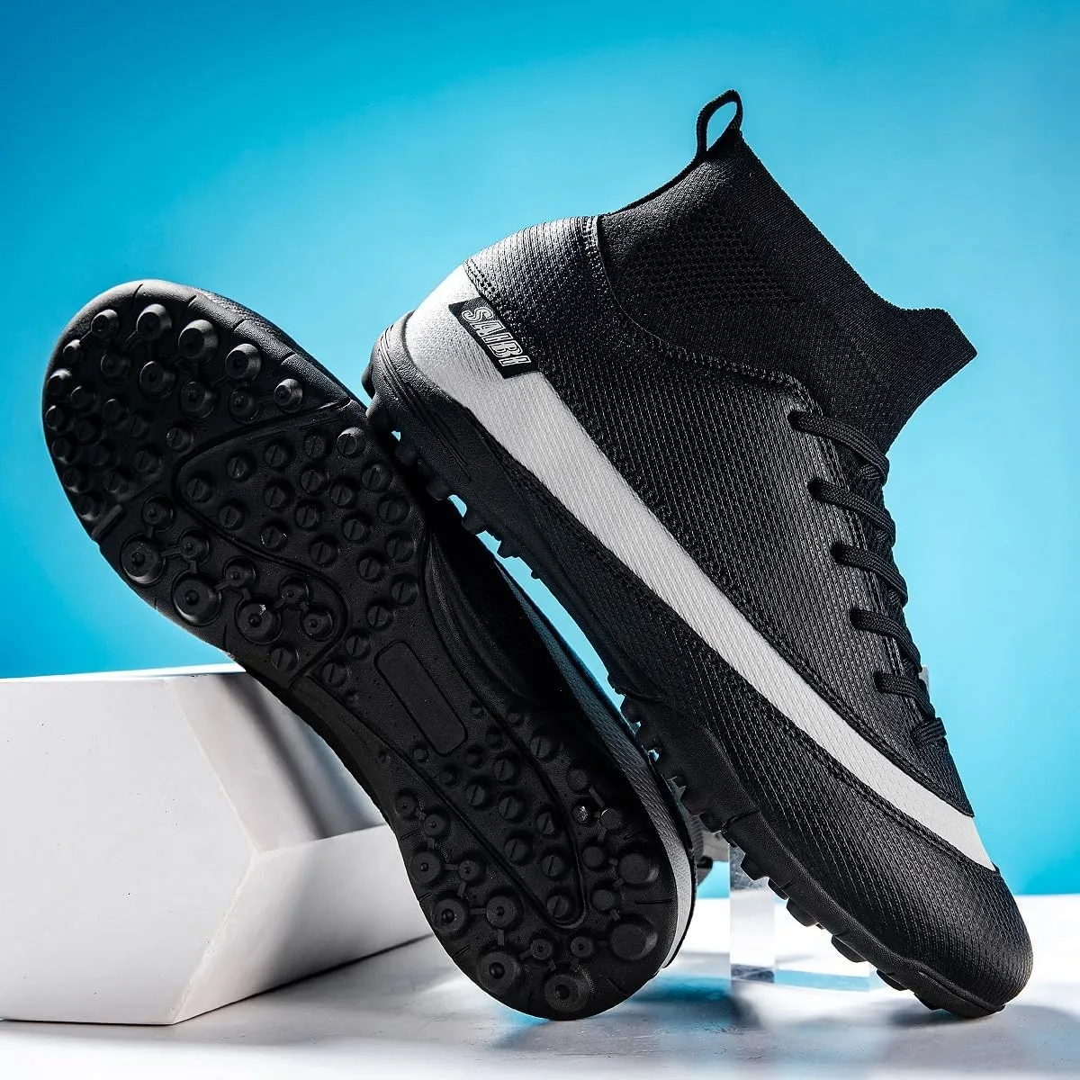 Men??s Soccer Shoes Cleats Football Boots Professional Training Outdoor Indoor Sneaker High-Top Spike Breathable Athletic