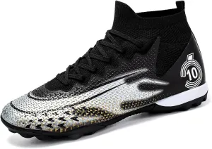 Men's Soccer Shoes High-Top Soccer Cleats Outdoor Breathable Athletic Professional Spikes Youth Boys Football Shoes