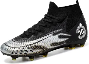 Men's Soccer Shoes High-Top Soccer Cleats Outdoor Breathable Athletic Professional Spikes Youth Boys Football Shoes