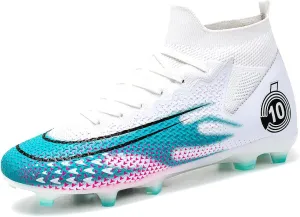 Men's Soccer Shoes High-Top Soccer Cleats Outdoor Breathable Athletic Professional Spikes Youth Boys Football Shoes