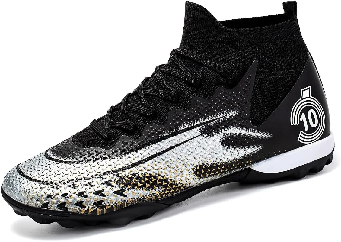 Men's Soccer Shoes High-Top Soccer Cleats Outdoor Breathable Athletic Professional Spikes Youth Boys Football Shoes