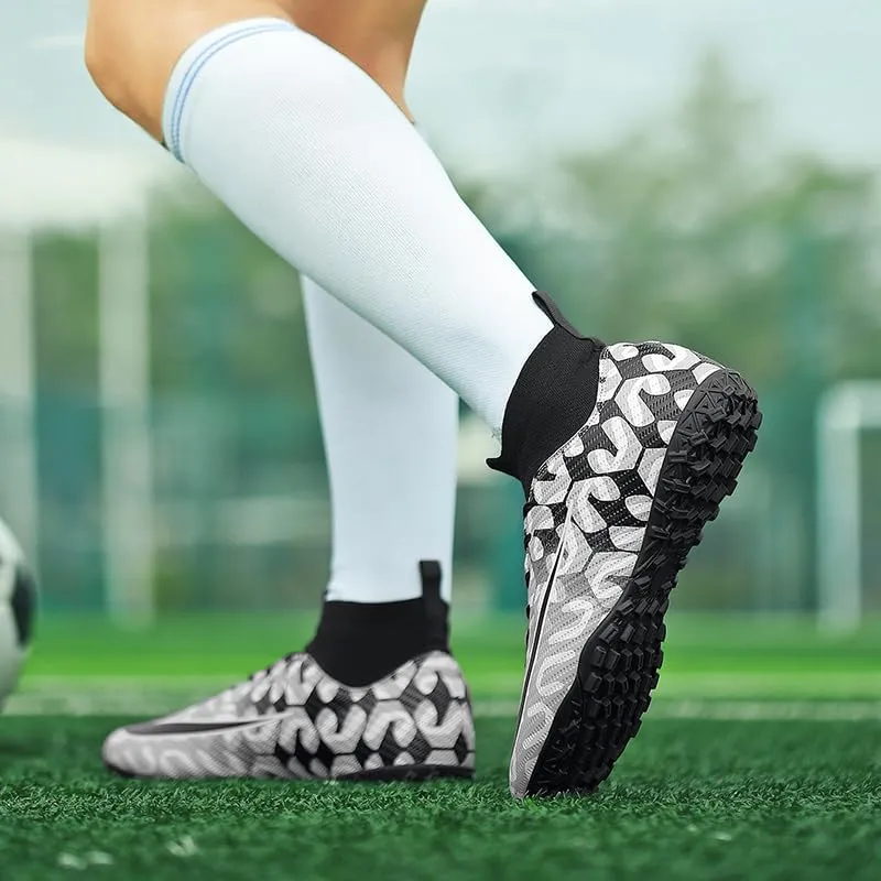Men's Soccer Shoes Outdoor Turf Indoor Soccer Training Sneaker Professional High-Top Athletic Football Boots Breathable Cleats
