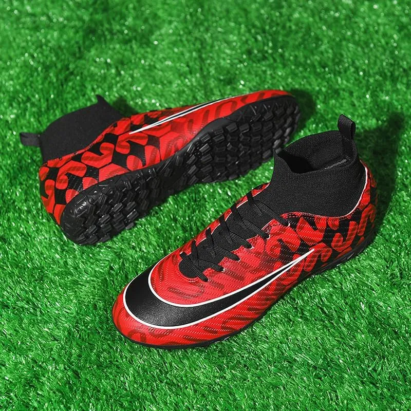 Men's Soccer Shoes Outdoor Turf Indoor Soccer Training Sneaker Professional High-Top Athletic Football Boots Breathable Cleats
