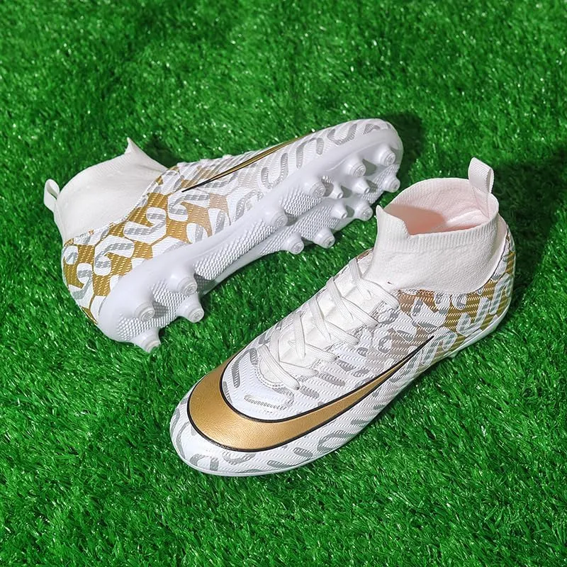 Men's Soccer Shoes Outdoor Turf Indoor Soccer Training Sneaker Professional High-Top Athletic Football Boots Breathable Cleats