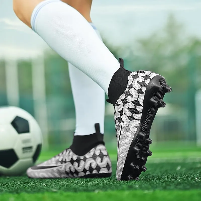 Men's Soccer Shoes Outdoor Turf Indoor Soccer Training Sneaker Professional High-Top Athletic Football Boots Breathable Cleats