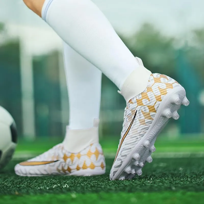 Men's Soccer Shoes Outdoor Turf Indoor Soccer Training Sneaker Professional High-Top Athletic Football Boots Breathable Cleats