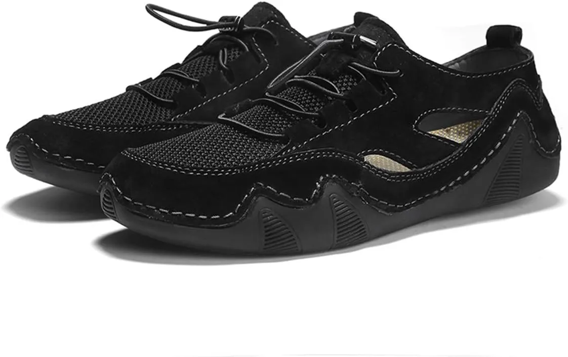 Men's Summer Handmade Outdoor Breathable Lace Up Driving Non-Slip Fashionable Comfort Lightweight Loafer Shoes for Men