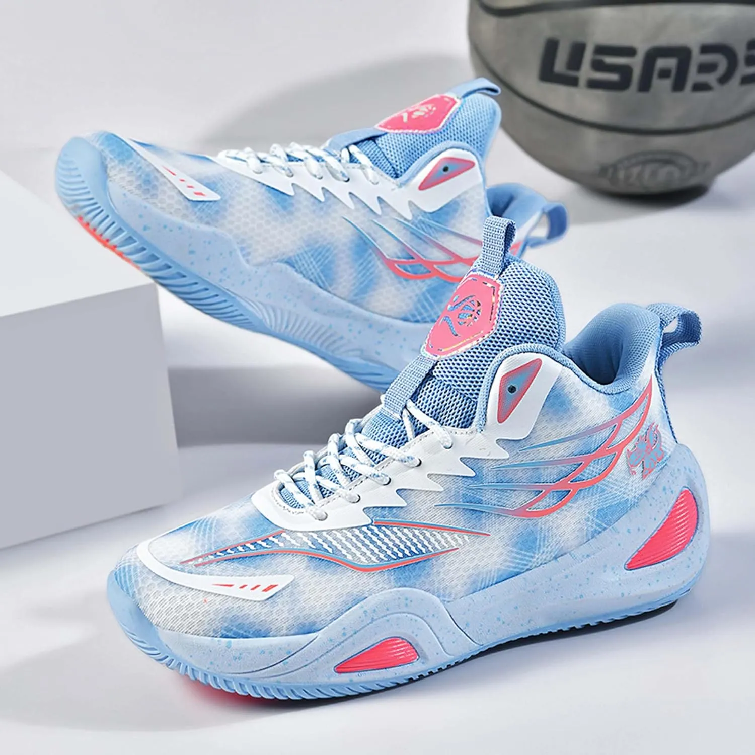 Mens Womens Couples Lace Up Mid Top Casual Sneakers Rubber Sole Non Slip Basketball Sneakers Comfortable and Breathable Running ShoesWear Resistant and Durable Fitness Training Shoes Walking Shoes