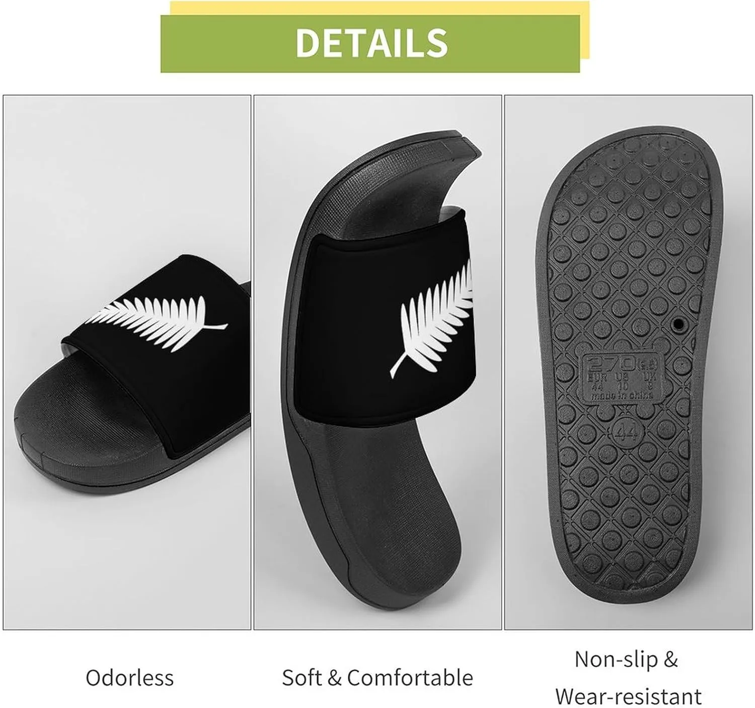 New Zealand Maori Fern House Slippers for Women Men Shower Slides Bathroom Sandals