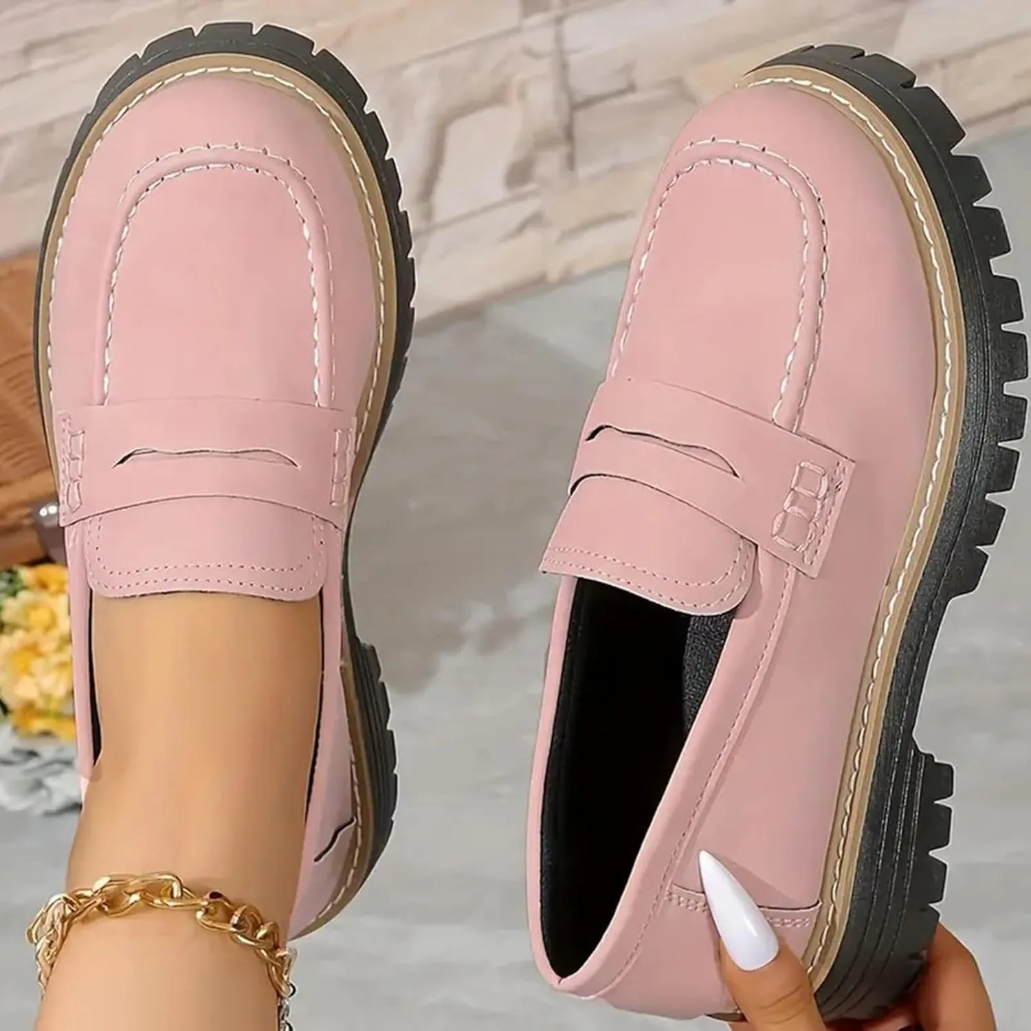 Orthoture-Orthopedic Platform Loafers Casual Dress Work Loafers Comfortable Women's Lightweight Loafers Slip-On Walking Shoes