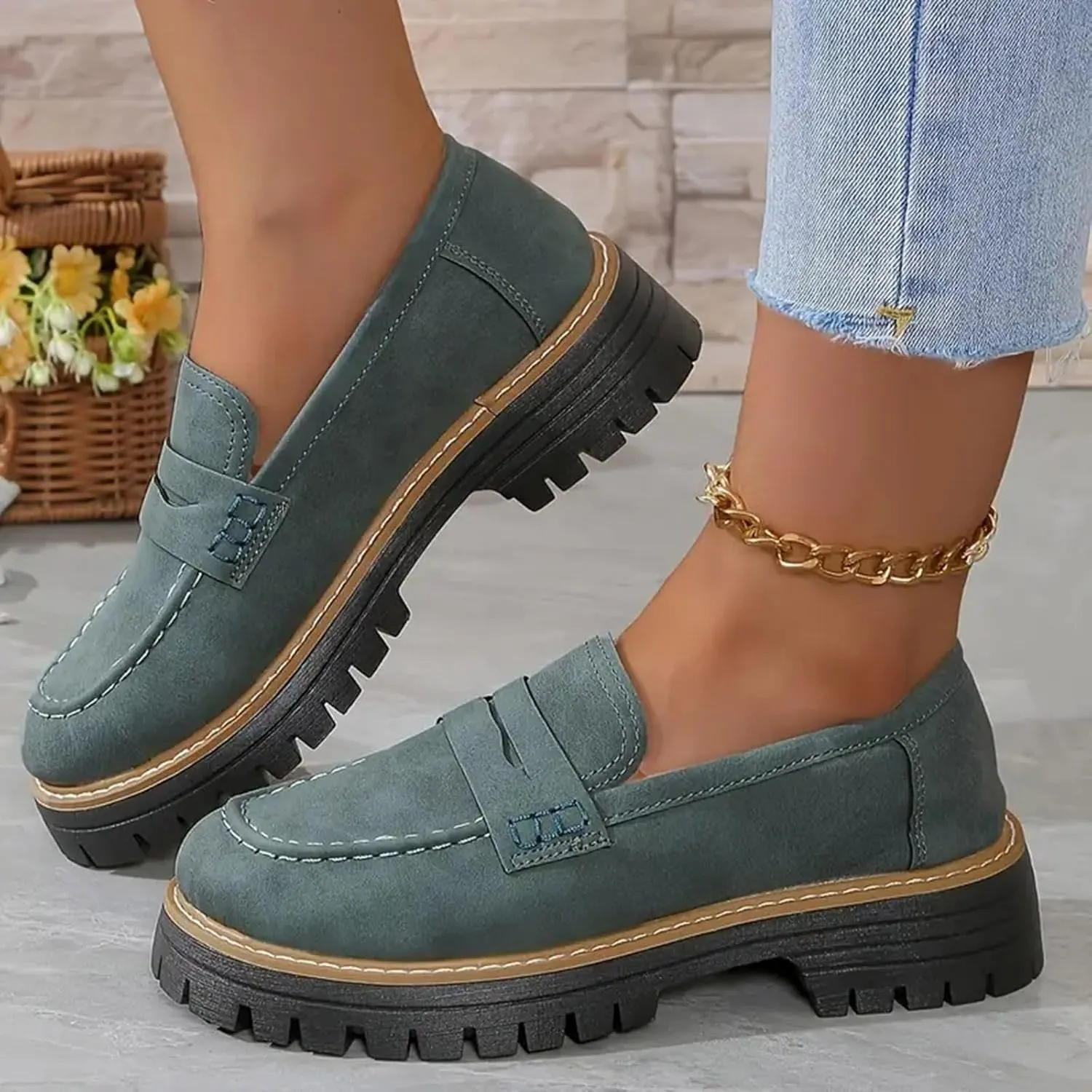 Orthoture-Orthopedic Platform Loafers Comfortable Women's Fashion Loafers Casual Dress Work Loafers Slip-On Walking Shoes