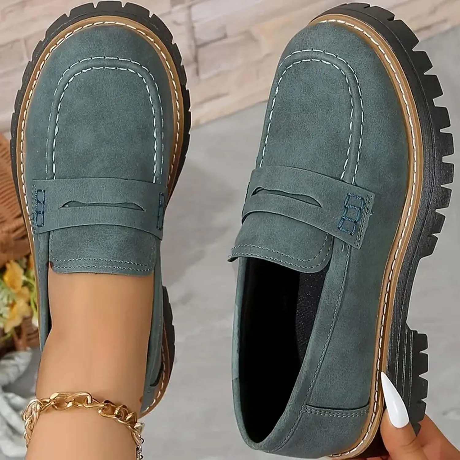 Orthoture-Orthopedic Platform Loafers Comfortable Women's Fashion Loafers Casual Dress Work Loafers Slip-On Walking Shoes