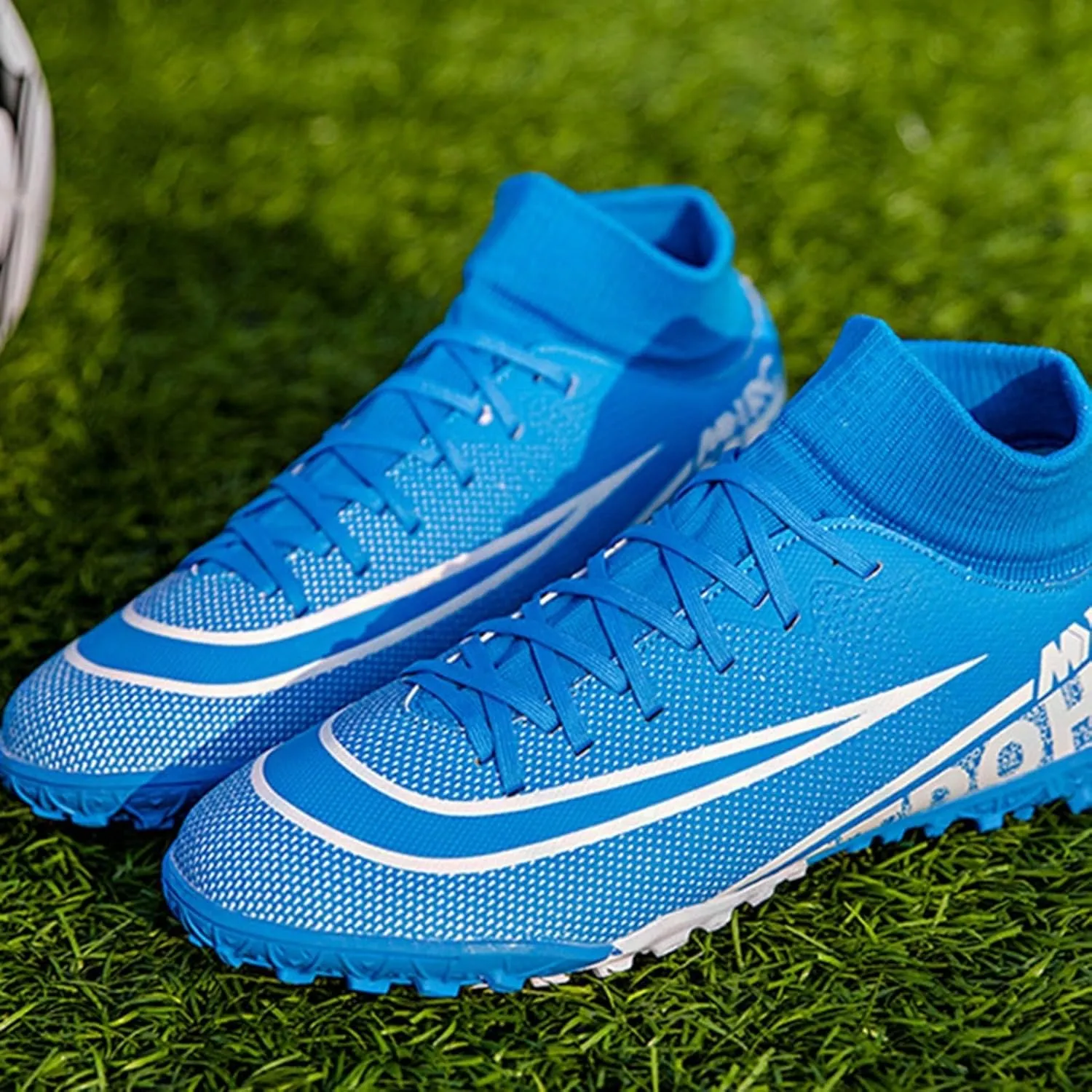 Outdoor Soccer Cleats Wide Competition, Football Cleats Breathable High Top Professional for Youth Unisex-Adult Training