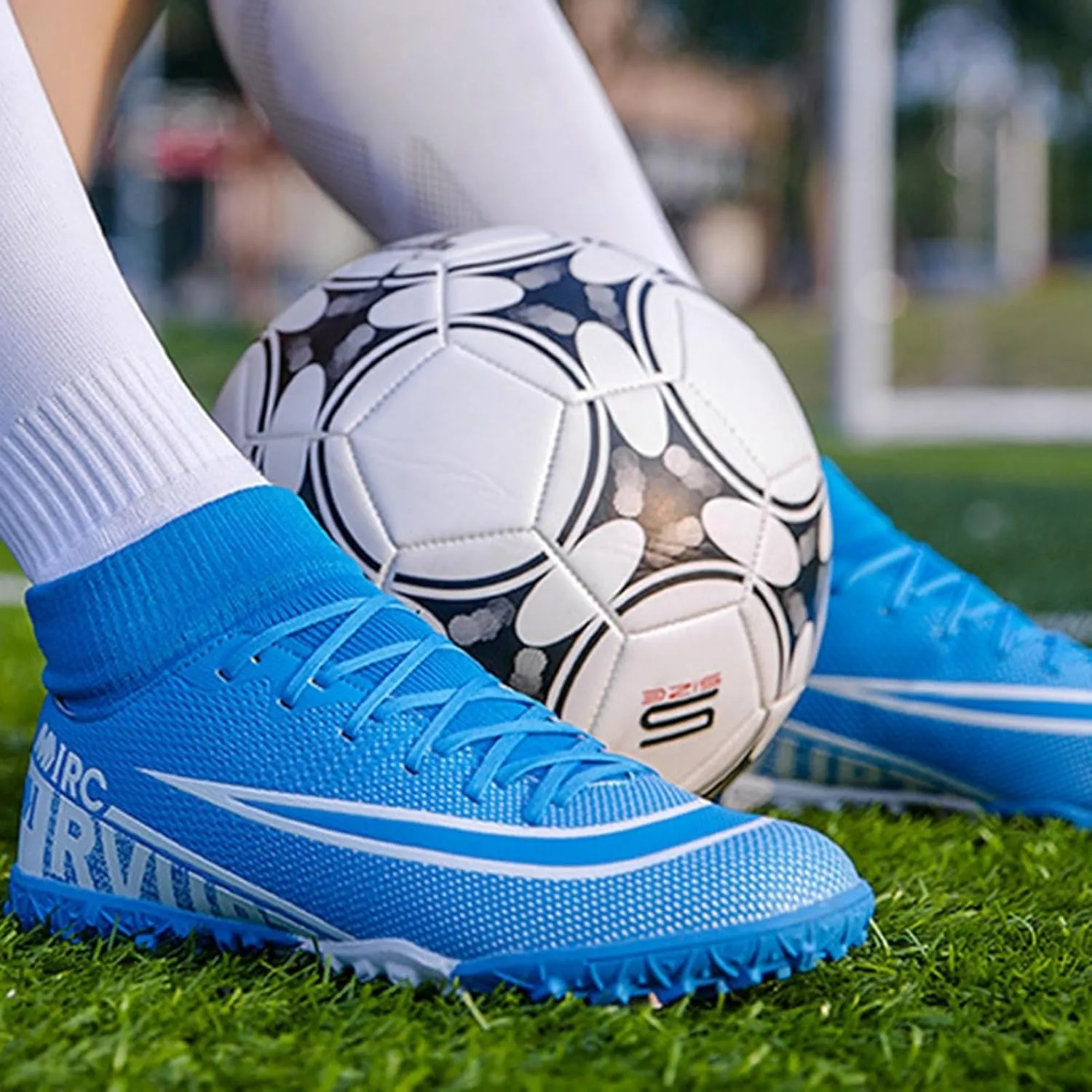 Outdoor Soccer Cleats Wide Competition, Football Cleats Breathable High Top Professional for Youth Unisex-Adult Training