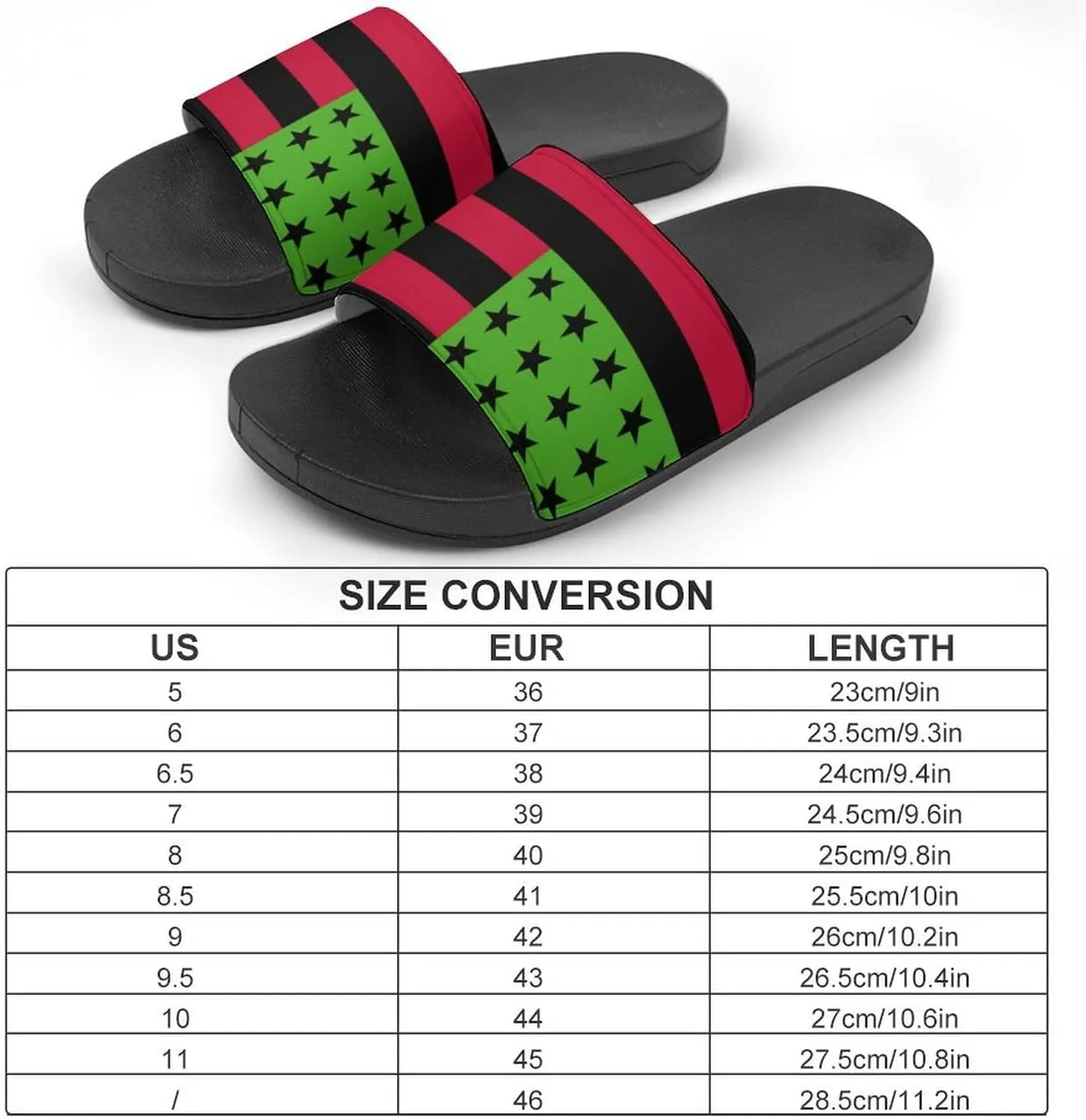 Pan African U.S.A. Flag House Slippers for Women Men Shower Slides Bathroom Sandals