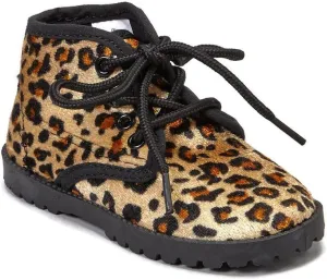 Pitter Patter Velvet Leopard Hi-Top Oxfords Girls Infant/Toddle Sizes 1-10