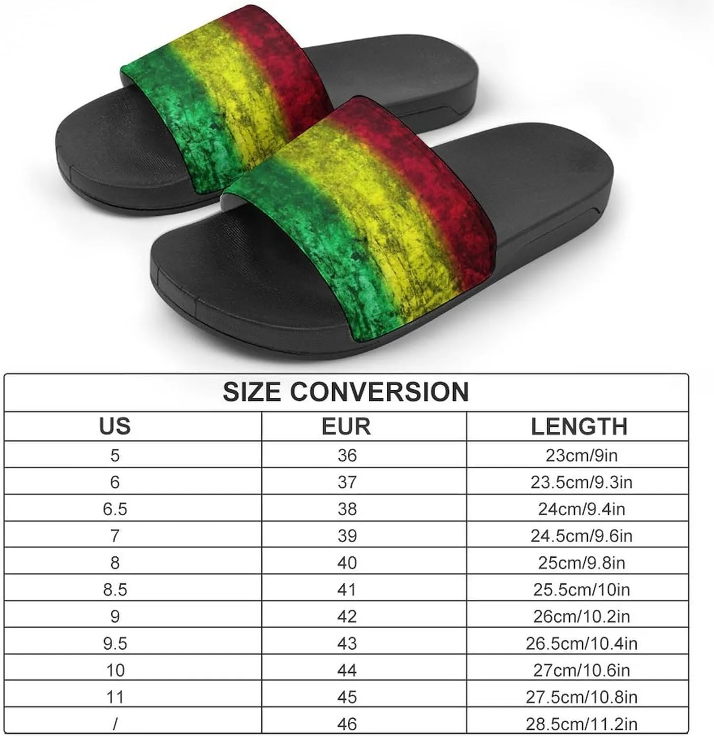 Red Yellow Green Rasta Flag House Slippers for Women Men Shower Slides Bathroom Sandals