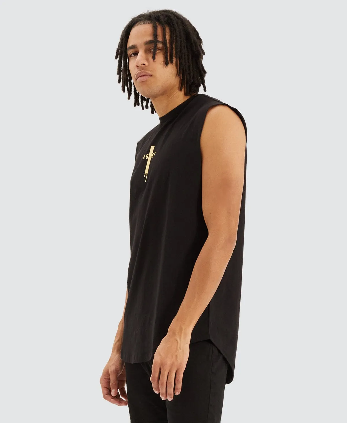 Shake Dual Curved Muscle Tee Jet Black