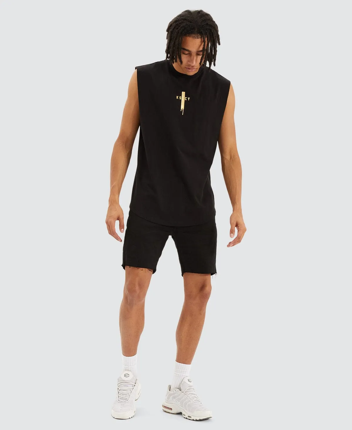 Shake Dual Curved Muscle Tee Jet Black