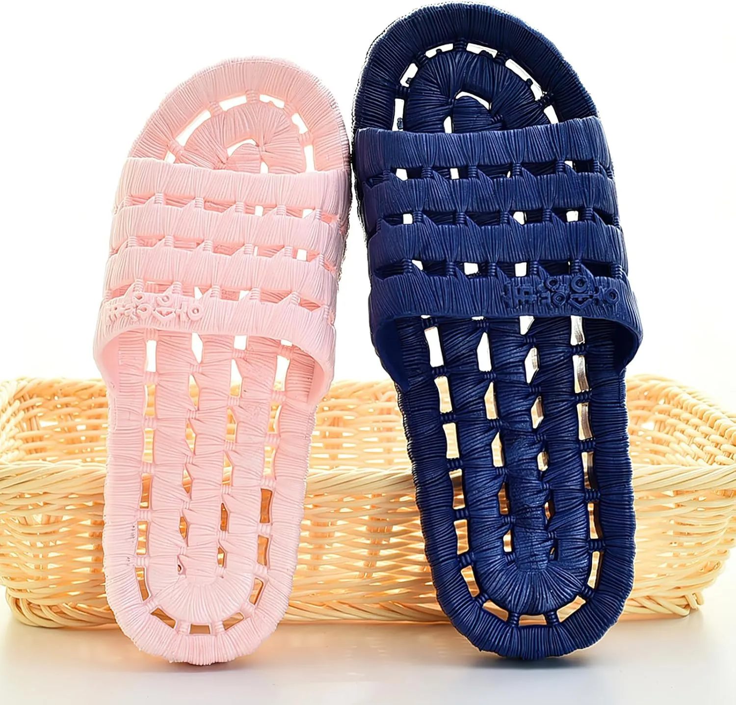 Shower Slippers for Women Men, Quick Drying Non Slip Lightweight Open-toe Travel-friendly Breathable Shoes Slide Slippers for Bathroom,House Slipper,Outdoor