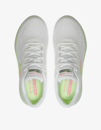 Sketchers white and lime runners