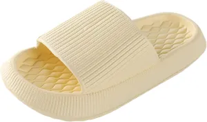Slipper for Men and Women Indoor Plus Size Slides Bathroom Sandals Womens Slippers with Backs and Rubber Soles