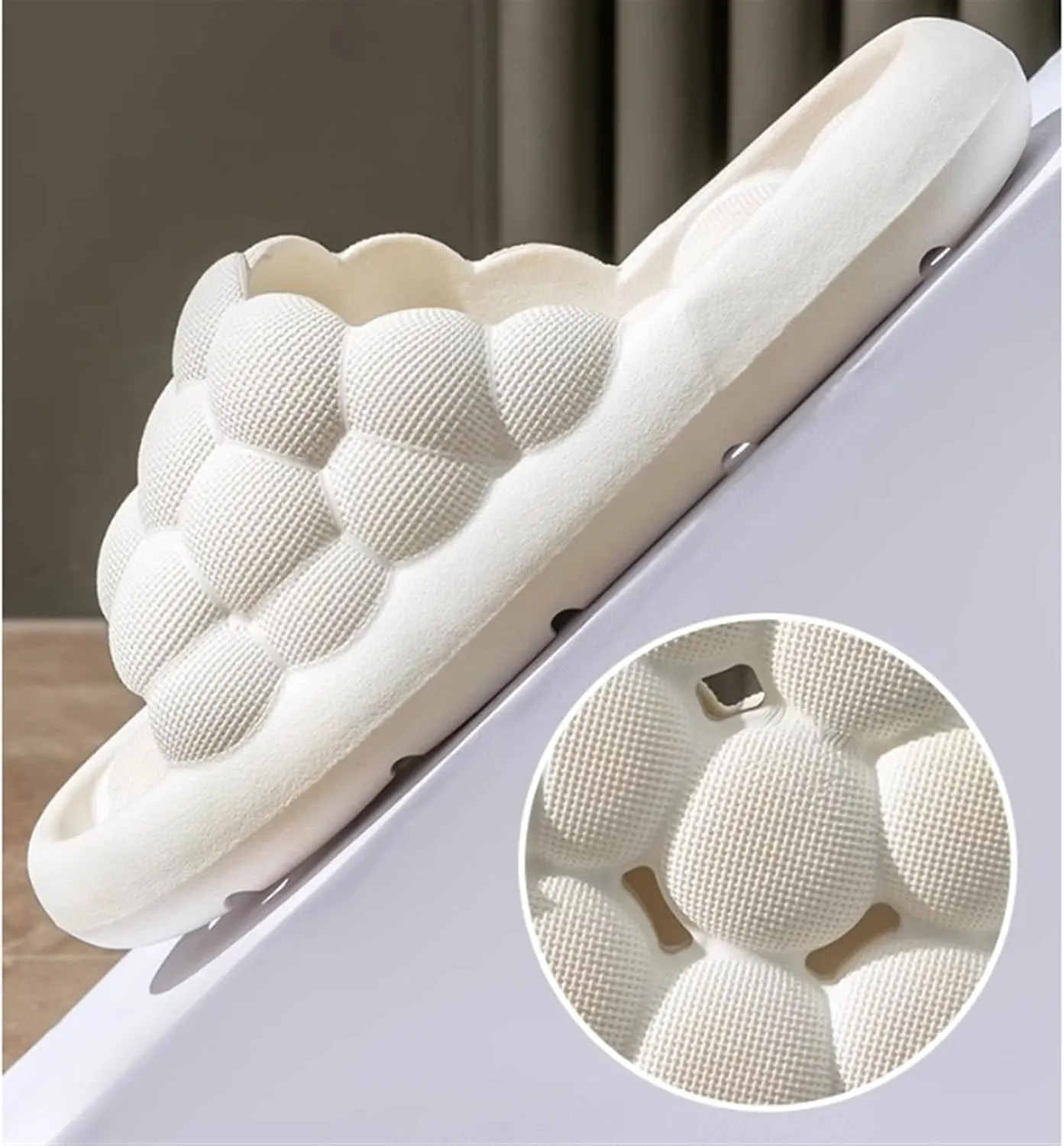 Slippers Bathroom Water Leakage Slippers Men and Women Hollow Quick-Drying Breathable Slippers Home Hotel Bathroom Bath Shower Slippers Summer Sandals(Green,36/37)