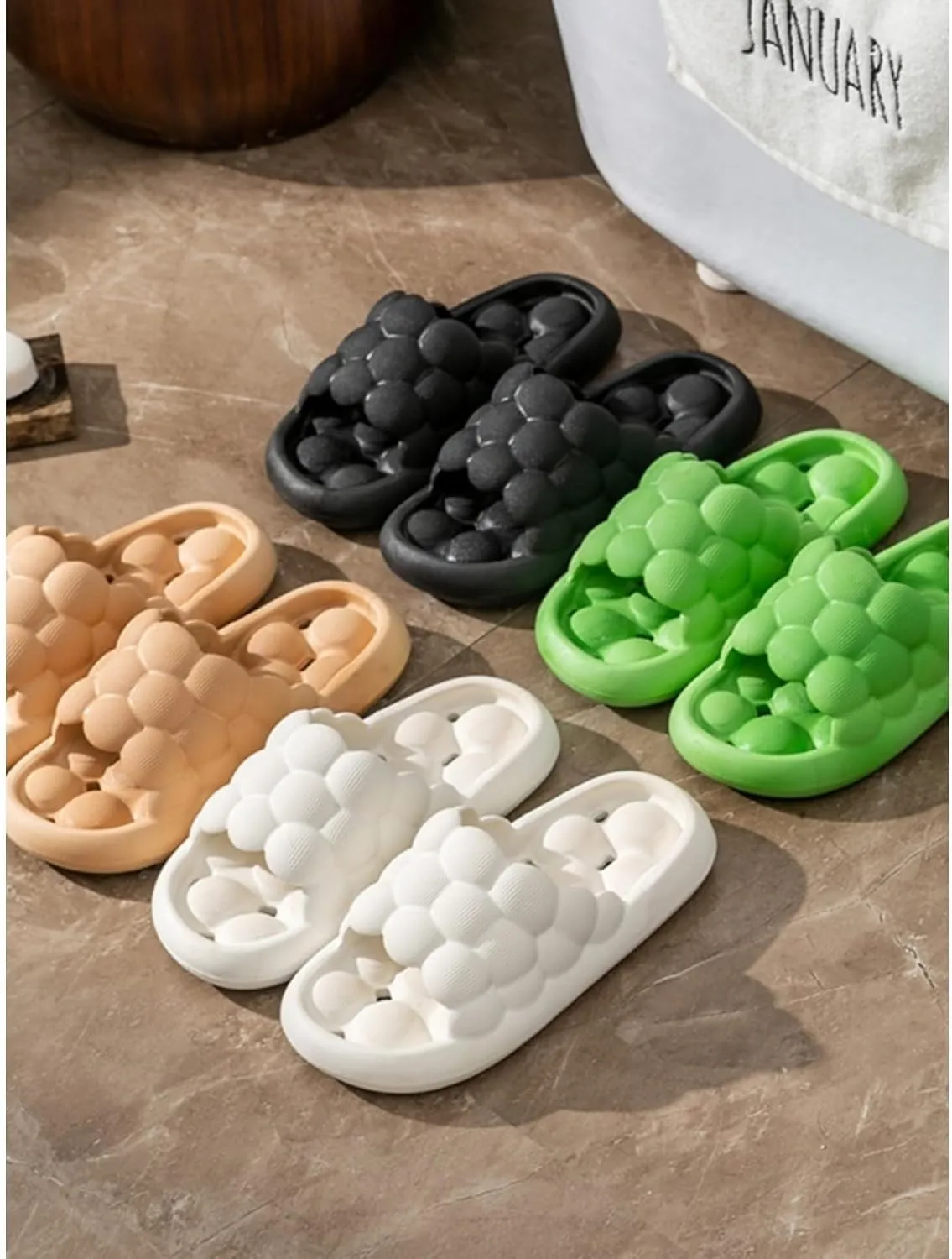 Slippers Bathroom Water Leakage Slippers Men and Women Hollow Quick-Drying Breathable Slippers Home Hotel Bathroom Bath Shower Slippers Summer Sandals(Green,36/37)