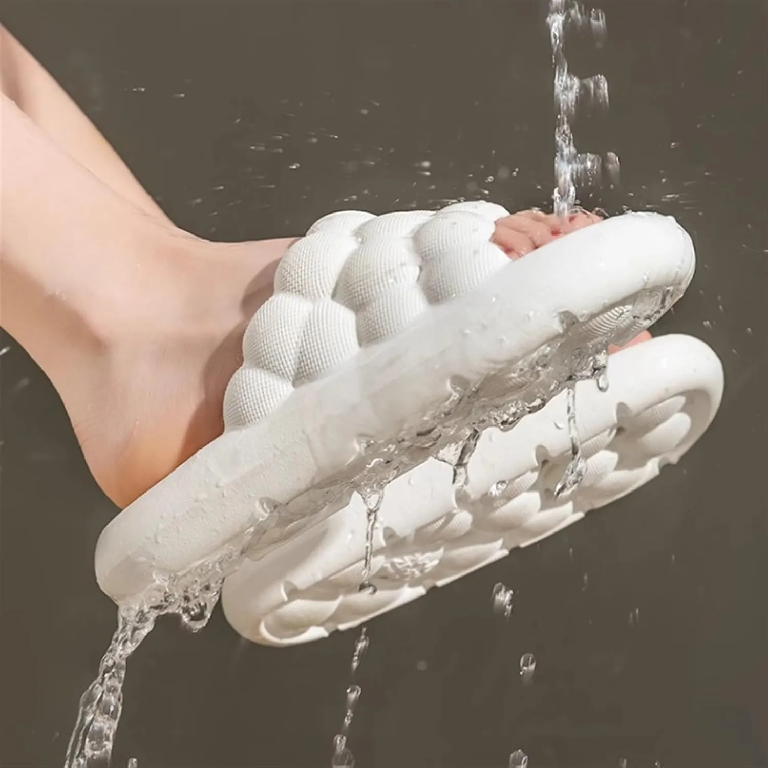 Slippers Bathroom Water Leakage Slippers Men and Women Hollow Quick-Drying Breathable Slippers Home Hotel Bathroom Bath Shower Slippers Summer Sandals(Green,36/37)
