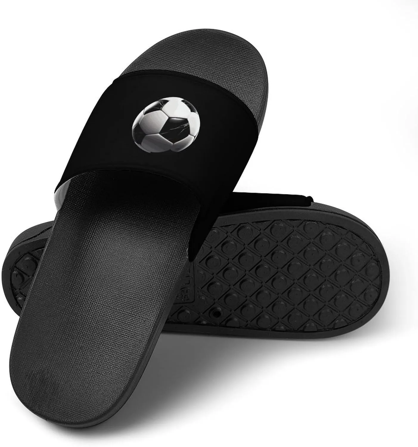 Soccer Ball PVC Home Slippers Non Slip Shower Shoes Bathroom Slippers Sandals for Women Men