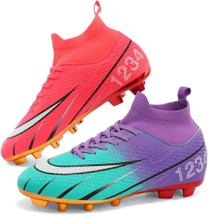 Soccer Cleats for Mens Womens Soccer Shoes High top Outdoor Footall Boots Ankle Professional Training Sneakers