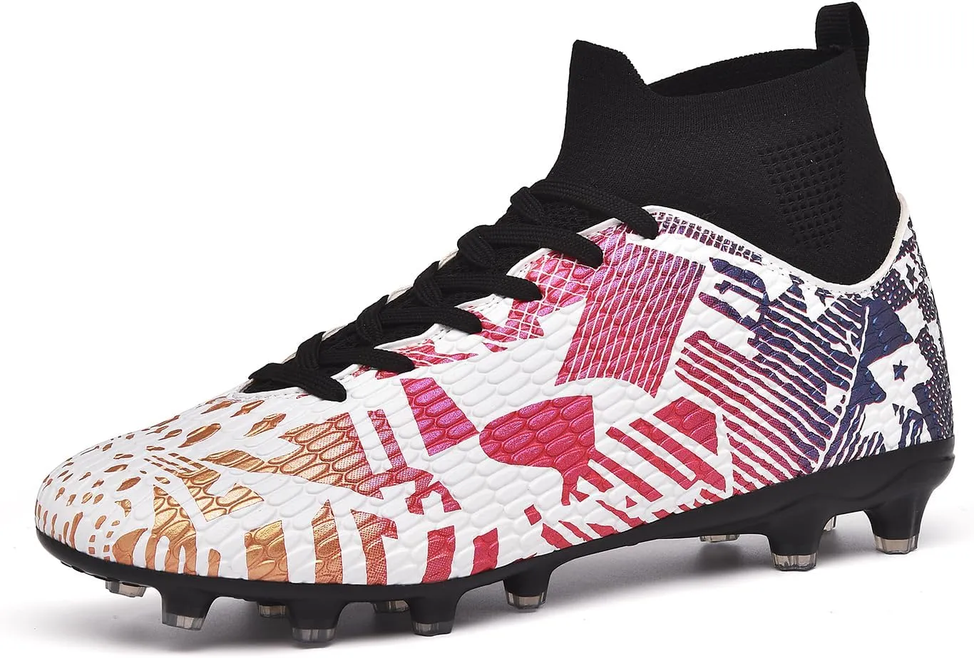 Soccer Cleats Mens Professional High Top Indoor Soccer Shoes Outdoor AG/FG Adults Youth Boys Football Training Sneakers