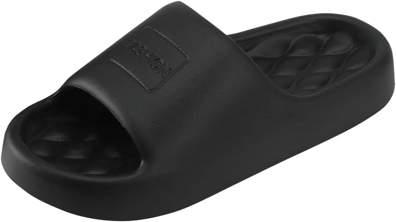 Summer Cloud Slides for Women and Men Soft Cloud Slippers Slides Easy Clean Thick Sole Glass Slippers for Women