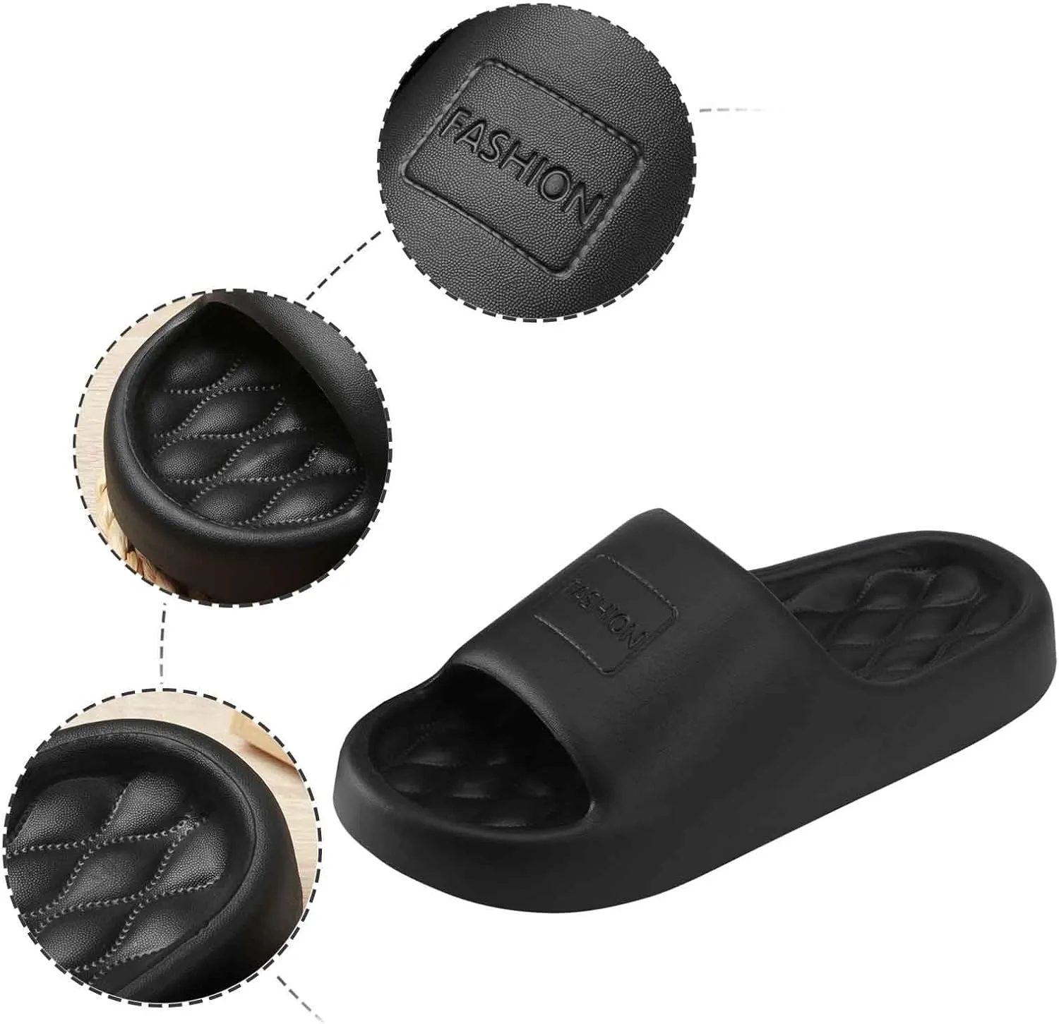 Summer Cloud Slides for Women and Men Soft Cloud Slippers Slides Easy Clean Thick Sole Glass Slippers for Women